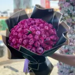 Purple Flower Bouquet - 100 Roses